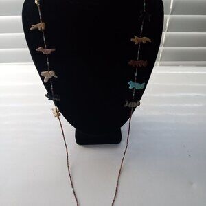 Native American Animal Fetish Eyeglasses holder Necklace